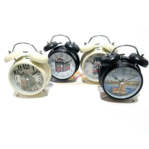 İSTANBUL RESİMLİ METALGÖVDELİ ALARMLI MASA SAATİ