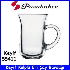 Paşabahçe 55411 Keyif 140cc 6'lı Kulplu Çay Bardağı 