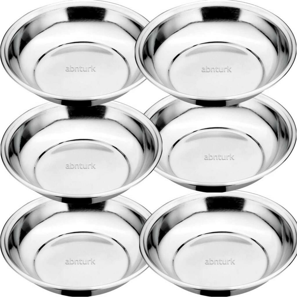 6 adet Paslanmaz Çelik Yemek Tabağı ﻿15cm Yüksek Kenar Paça Tabak Yaşam Boyu Kullanım Garantili Çok Amaçlı Yemek Isıtmaya Uygundur Hem Yemek Hem Çorba için ideal