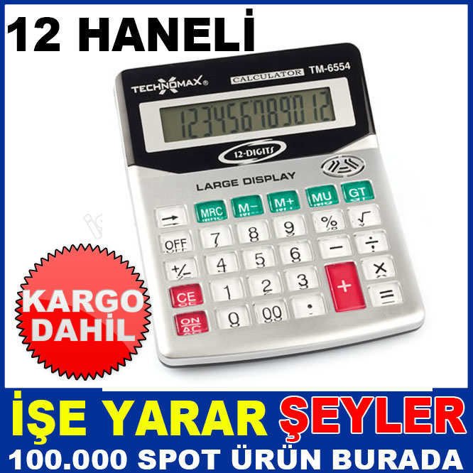 TECHNOMAX TM-6554 ELEKTRONİK HESAP MAKİNESİ KD