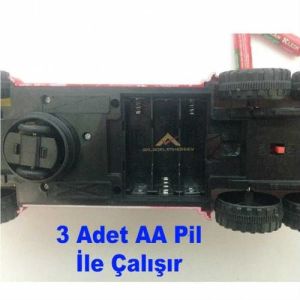 SESLİ IŞIKLI HAREKETLİ İTFAİYE ARABASI 360º DÖNER UZUYAN MERDİVENLİ İTFAİYE ARABASI 30x8x7cm