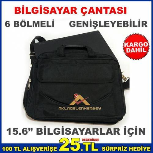 6 Bölmeli Genişleyeyen 15,6 Bilgisayar Çantası