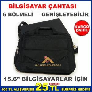 6 Bölmeli Genişleyeyen 15,6 Bilgisayar Çantası
