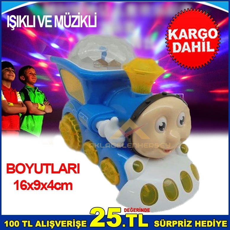 IŞIKLI 16x9x4cm BOYUTLARINDA İŞİTSEL DUYU ÖZELLİKLİ IŞIKLI TREN