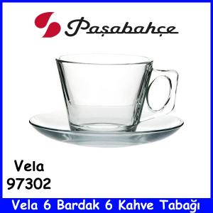 Paşabahçe 97302 Vela 6'lı Kulplu Kahve-Çay Fincan Seti 