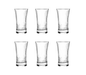 MCS5306 Platin 31 Parça 6'lı Asitli Kafes Desenli Cam Bardak Seti