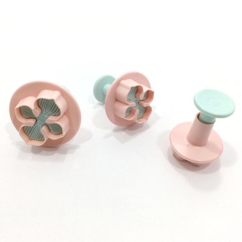 Bas Çıkart Ortanca Yaprak Modeli 3lü Şeker Hamuru Kurabiye Kalıbı