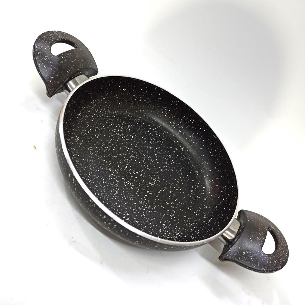 Mükemmel Kalite Granit 22 cm Çapında 3 mm Kalın Aliminyum Granit Kaplama İki Kulplu Yumurta Tavası