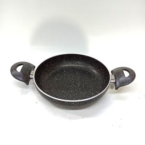 Mükemmel Kalite Granit 22 cm Çapında 3 mm Kalın Aliminyum Granit Kaplama İki Kulplu Yumurta Tavası