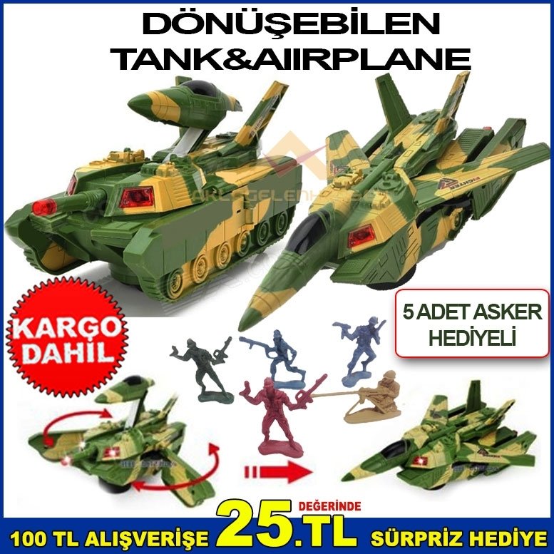 TANK UÇAĞA,UÇAK TANK HALİNİ ALIYOR,IŞIKLI,HAREKETLİ TANK-UÇAK