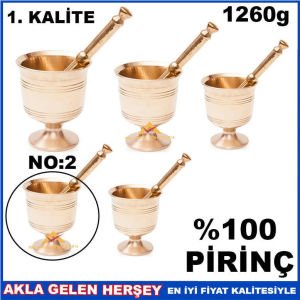 1260gr KÜÇÜK BOY FULL PİRİNÇ HAVAN KOLLU NO.2