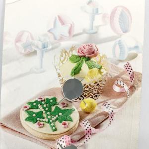 Bas Çıkart Gül Yaprağı Şekilli 3 lü Şeker Hamuru Kurabiye Kalıbı