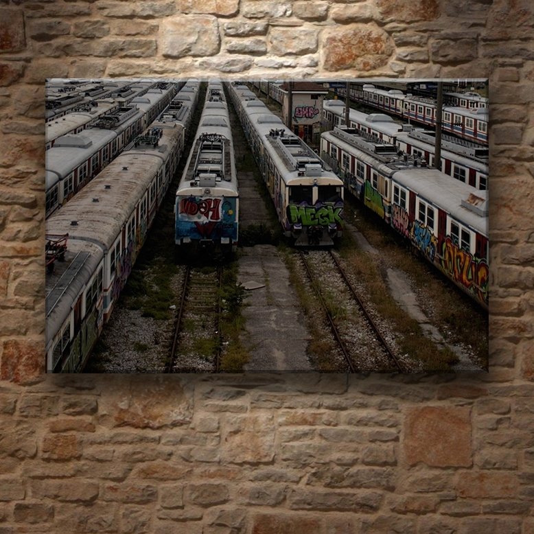 C.Ö. TREN MEZARLIĞI 7 değişen ölçü ORİJİNAL KANVAS TABLO