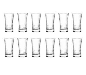 MCS5306 Platin 49 Parça 12'li Asitli Kafes Desen Cam Bardak Seti