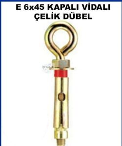 3 AD. E 6x45 KAPALI VİDA KANCALI ÇELİK DÜBEL