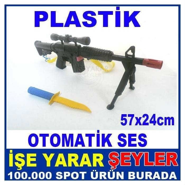 57x24cm OTOMATİK TÜFEK SESLİ BIÇAK TÜFEK SETİ KD