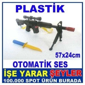 57x24cm OTOMATİK TÜFEK SESLİ BIÇAK TÜFEK SETİ KD