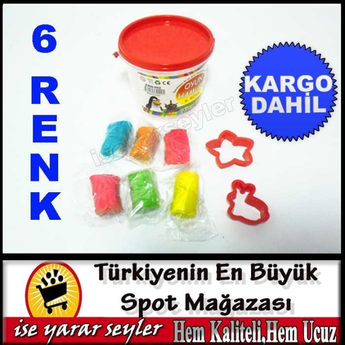 6 RENK KOVALI YAPIŞMAZ İZ BIRAKMAZ OYUN HAMURUkd