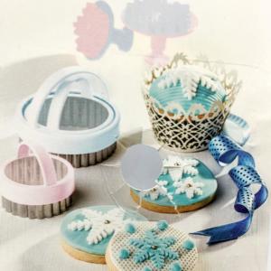 Bas Çıkart Kar Tanesi Şekilli 2 li Şeker Hamuru Kurabiye Kalıbı