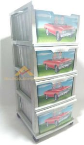 BÜYÜK BOY 4 ÇEKMECELİ TEKERLEKLİ DESENLİ KOMİDİN