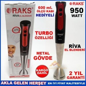 RAKS 950W METAL GÖVDELİ ÇELİK TURBO EL BLENDERİ