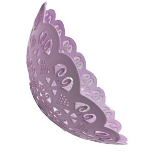 Renkli Dantelli Plastik 32 cm Yuvarlak Meyvelik, Sebzelik Kasesi 11 cm Derinlik Çeşitli Renklerde