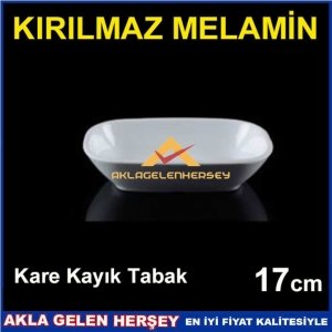 17cm KIRILMAYAN SÜPER MELAMİN LÜKS KARE KAYIK SALATA TABAĞI