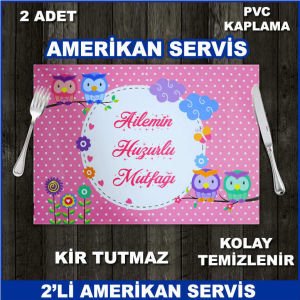 2 Adet PVC Kaplama Kir Tutmaz Kolay Temizlenir Amerikan Servisi - Ailemin Huzurlu Mutfağı