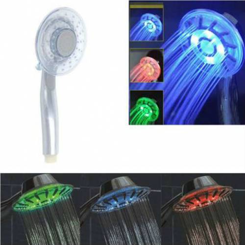 Beyaz Su Sensörlü Duş Başlığı 2 Fonksiyonlu Ve Led Işıklı Renk Değiştiren Krom Duş Başlığı