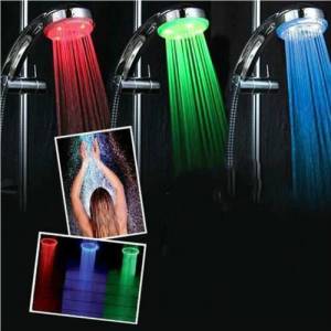 Beyaz Su Sensörlü Duş Başlığı 2 Fonksiyonlu Ve Led Işıklı Renk Değiştiren Krom Duş Başlığı