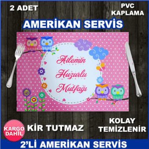 2 Adet PVC Kaplama Kir Tutmaz Kolay Temizlenir Amerikan Servisi - Ailemin Huzurlu Mutfağı