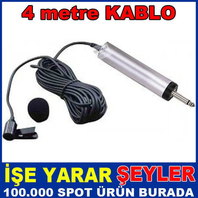 PROFESYONEL 3.5mm JAKLI KABLOLU YAKA MİKROFONU