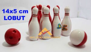 RENKLİ 10 LOBUT, 2 TOP İLE MİNİK BOWLİNG SETİ-KD