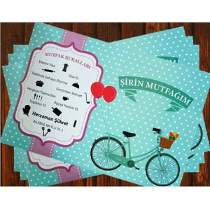 2 Adet PVC Kaplama Kir Tutmaz Kolay Temizlenir Amerikan Servisi - Şirin Mutfağım Yeşil