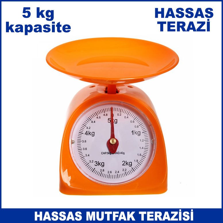 5 kg Kapasiteli İbreli Hassas Mutfak Terazisi 40 gr Hassasiyetli Tartı