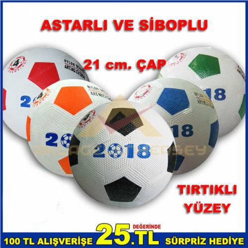 Tırtırlı yüzeye sahip sağlam dayanıklı futbol topu ASTARLI VE SİBOPLU 21 cm. KAUÇUK 4 no FUTBOL TOPU