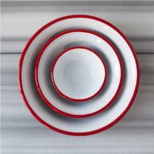 36cm Büyük Boy Beyaz Çinko Emaye Hamur Leğeni