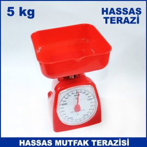 5 kg Kapasiteli İbreli Hassas Mutfak Terazisi 40 gr Hassasiyetli Tartı kare