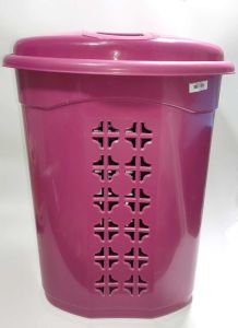 Nar Çiçeği Yonca Stil Desen Kapaklı Banyo Çamaşır Sepeti 44x34-h55 Çok Amaçlı Büyük Malzeme Kutusu