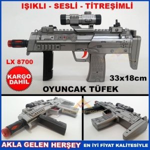 SESLİ IŞIKLI TİTREŞİMLİ UZİ MODEL OYUNCAK TÜFEK