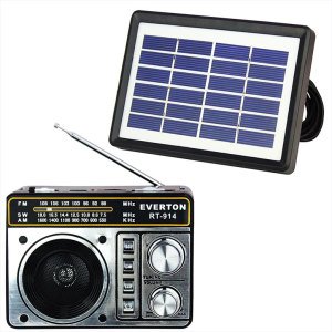 Güneş Enerjisiyle Şarj Olan FM-AM-SW 3 Dalga Radyo Fenerli SD Card ve Usb'li Portatif Müzik Kutusu