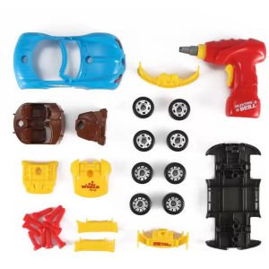 Eğitici Öğretici 30 Parça Sök-Tak Sesli Işıklı Modifiye Edilebilir Pilli Tornavidalı Oyuncak Araba-1