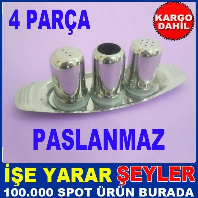 PASLANMAZ ÇELİK TUZLUK BİBERLİK GONDOL SET KD