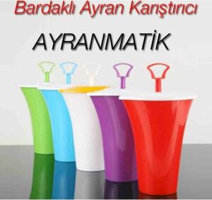 Süper Ayranmatik Yayık Ayranı Üreten Bardaklı Ayran Karıştırıcı 500 ml Çok Amaçlı Çırpmalı Mikser