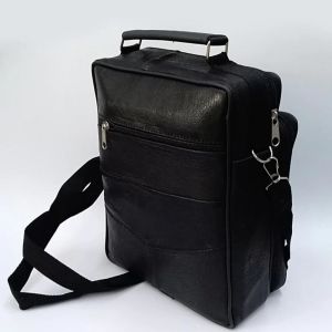 26x20x10 Deri Omuz Askılı 5 Cepli Büyük Erkek El Çantası Dikey