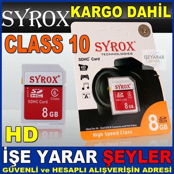 8GB HD FOTOĞRAF MAK SDHC HAFIZA KARTI CLASS10 KD