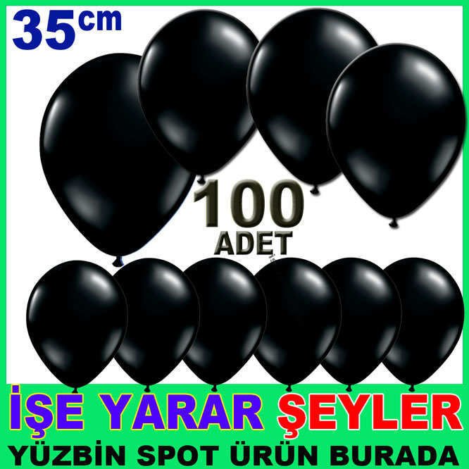 BASKISIZ DÜZ SİYAH RENK 100 ADET BALON