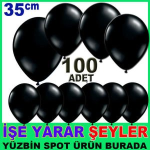 BASKISIZ DÜZ SİYAH RENK 100 ADET BALON