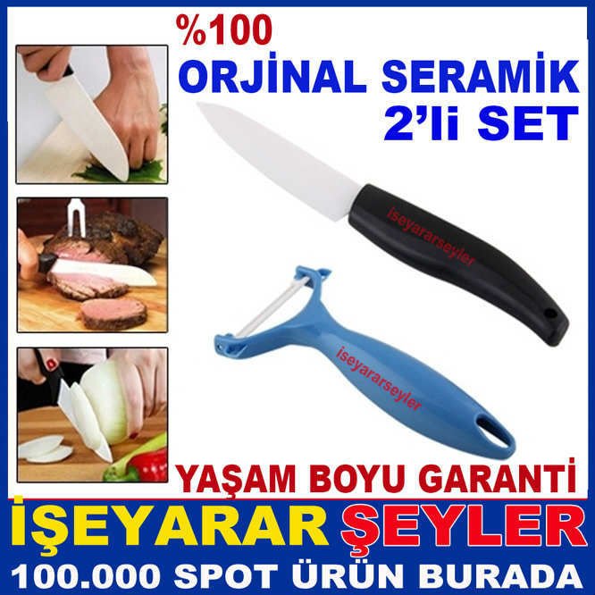 ENkeskin BIÇAK SERAMİK SOYUCU SERAMİK BIÇAK SETİ
