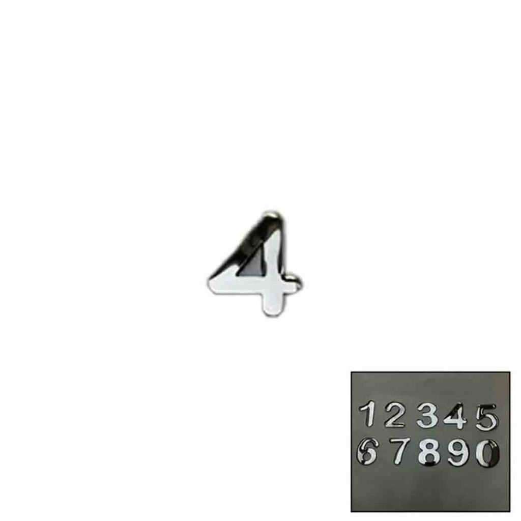 NO-4 Yapışkanlı Kapı Numarası Krom